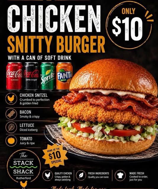 The Chicken Snitty Burger special
